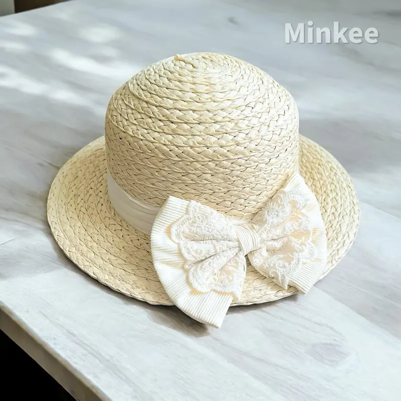 Mũ Cói, Mũ Vành Rộng, Mũ Đi Biển, Mũ Đi Học Cho Bé Gái Minkee 1