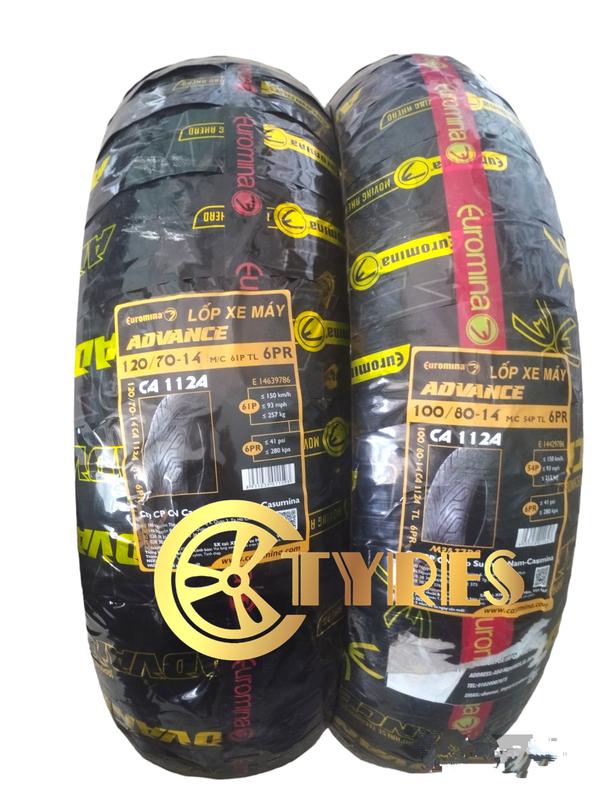 1 Cặp Vỏ Xe Vario 160 Click 160 PCX 125 150 Đời Mới 2020 EUROMINA SINC3 2009 TL 2TP Vỏ Không Ruột Cao Su Phụ Kiện Phụ Tùng Lốp tem lửa dream