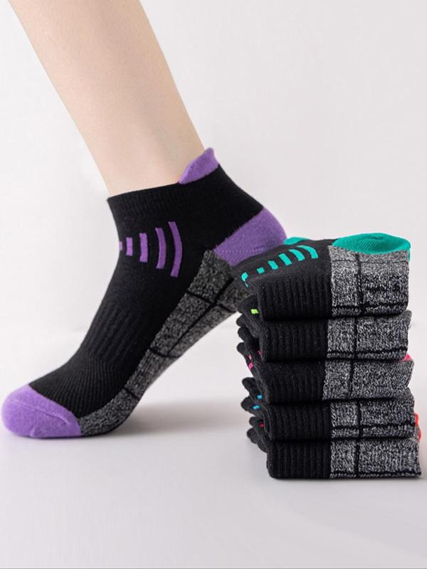Men's Colorblock Low Cut Socks, Breathable Comfortable Socks for Daily Wear, Multipack Knit Socks for All Seasons 3