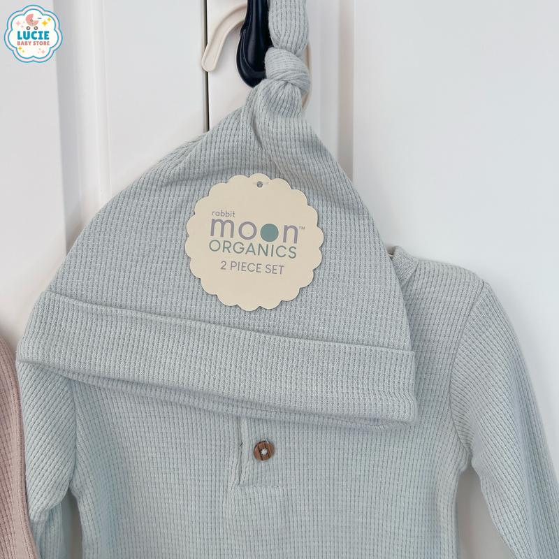 Sét body 2 chi tiết dài tay kèm móc cho bé trai 0-9 tháng chất liệu cotton thoải mái mỏng nhẹ mùa thu đông Kem Vải Cotton mền 3