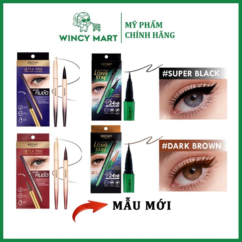 [Mẫu Mới] Bút Kẻ Mắt Browit Ultra Fine Eyeliner Siêu Mảnh, Aurora Longstay 0.5g Nongchat Thái Lan Mỹ Phẩm Cosmetic Women Nữ Trang Điểm
