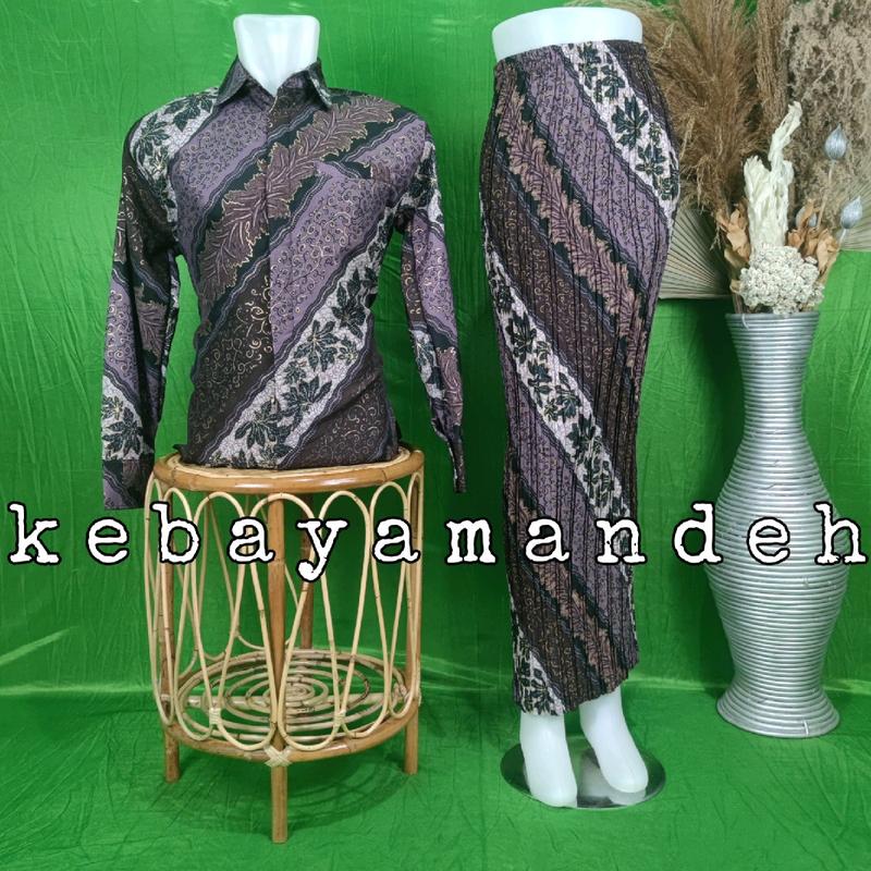 kebayamandeh + SET COUPLE ROK PLISKET+KEMEJA BATIK LENGAN PANJANG Kancing Katun 4