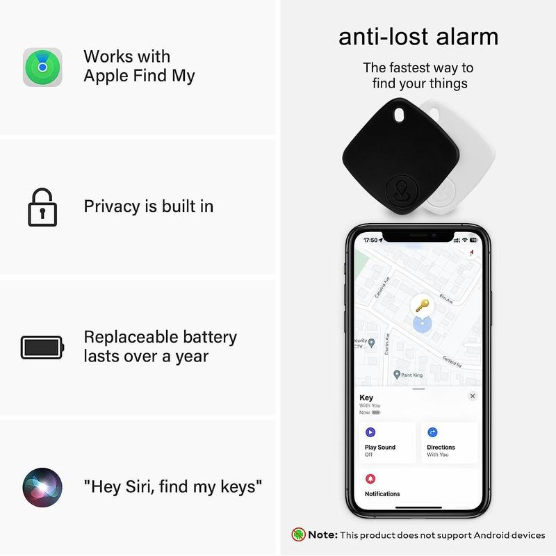 Smart Tracker, GPS Item Location Tracker, Anti-lost Locator, Track Luggage, Wallets, Pets, Compatible with Apple Find My 8