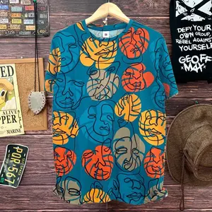 Sale HABISIN Kaos distro pria motif full printing KELAdii BIRU kaos pantai kaos distro kaos unisex pria wanita Baju Pendek