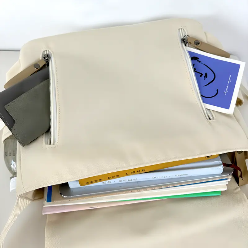 Túi Đeo Vai, Túi Tote Nữ, Túi Đi Học Thêm, Túi Canvas Chống Nước, Đi Học, Đi Chơi, Có Hai Màu Đen Và Trắng Be, Thiết Kế Trẻ Trung Hiện Đại, Đựng Được Laptop 14 inch Bag Chữ Nhật 7