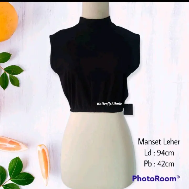 Manset Leher Hijab / Inner Leher Hijab Nutup Dada / Manset Leher Berkerut Bahan Spandek Katun 0