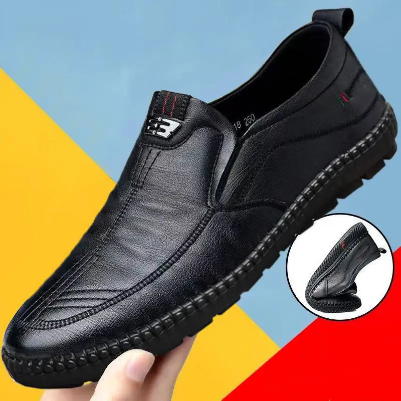 Giày lười nam DA PU E3 2 màu đẹp rẻ mẫu mới