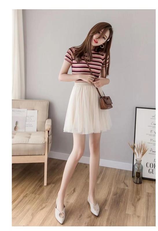Product Introduction of Fashionable, elegant, casual, versatile mesh skirt, pleated skirt, A-line skirt, high waisted, slimming, versatile skirt, fairy skirt, small and fresh, large hem mesh skirt 29