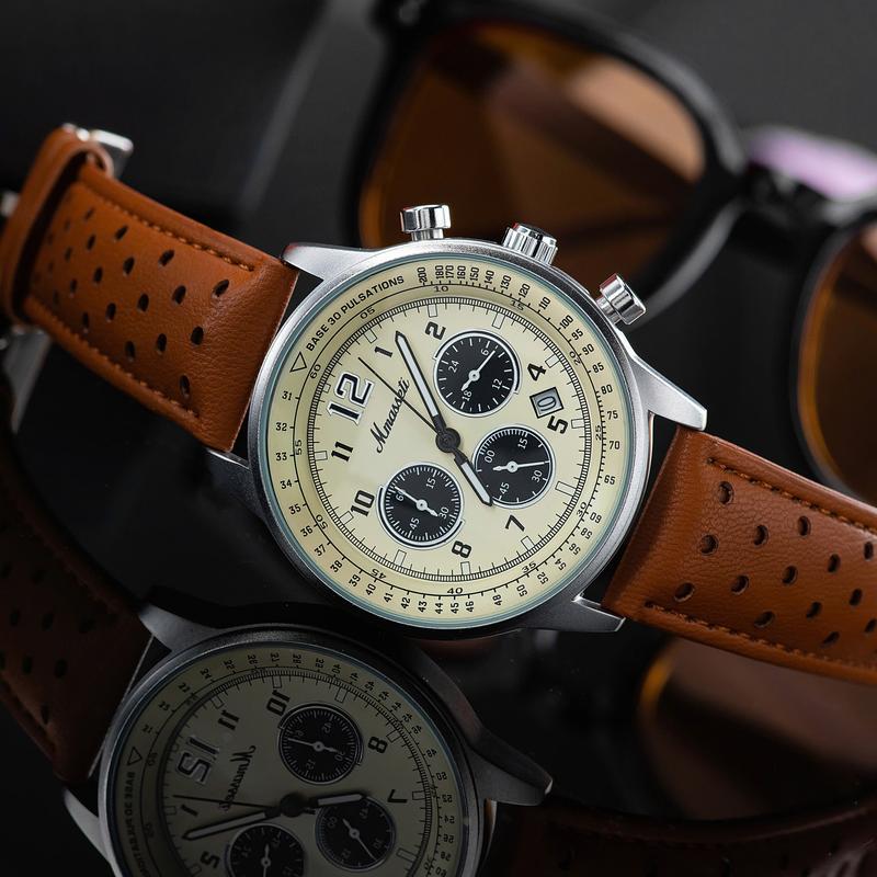 N165- Đồng hồ nam mmasseti kèm hộp luxury, chính hãng , 6 kim hoạt động , chống nước tốt