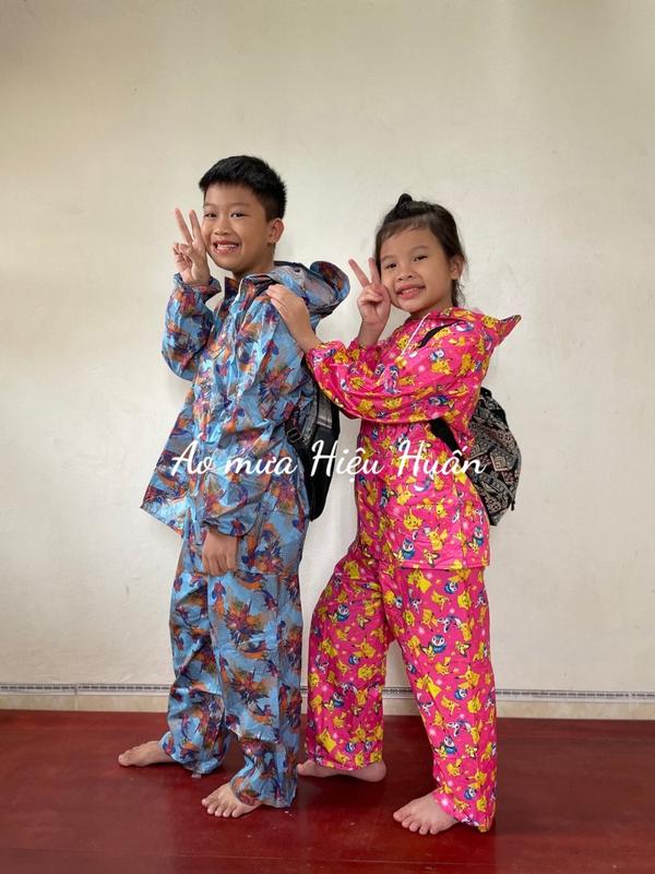 Áo Mưa Cho Bé Áo Mưa Bộ Trẻ Em chất liệu vải dù siêu dai siêu bền chống rách