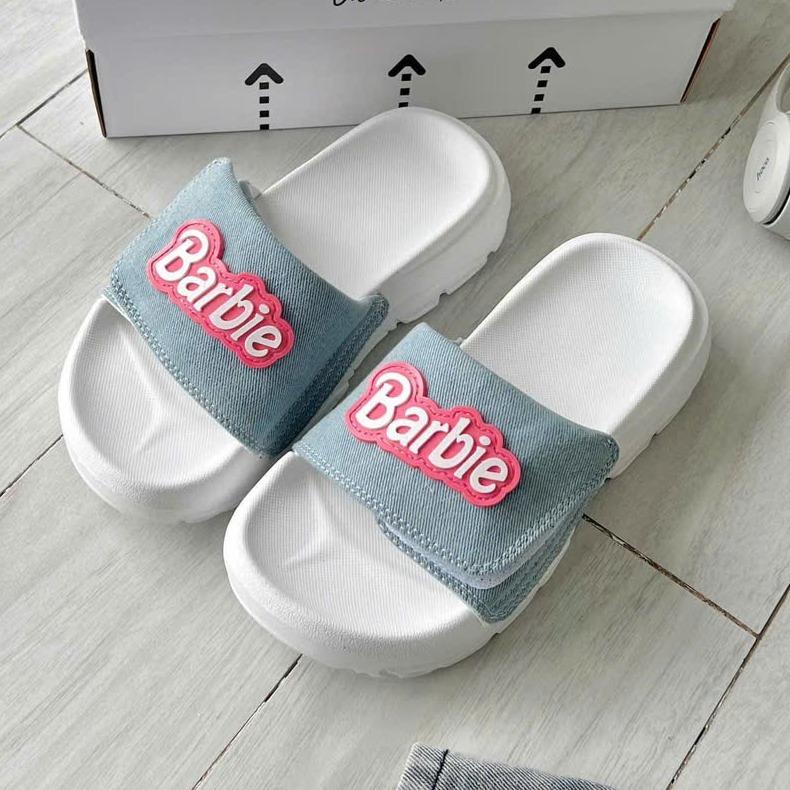 Dép BarBie Quai Ngang Xé Dán Nam Nữ Cá Tính Đế Cao 4 Phân - Form Rộng - Chọn Giảm 1 size - TRUSTVNXK