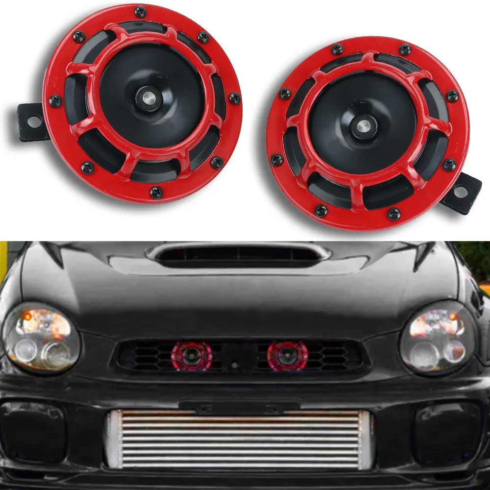 Super Loud Universal Car Horn New Cool Color Scheme Electricity Horn 1Pair Car Motorcycle Modification 12V 115DB Grille Horn