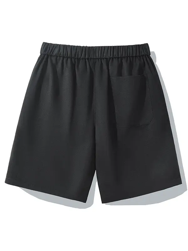Men's Solid Color Zipper Pocket Shorts, Regular Fit Casual Comfy Breathable Shorts for Summer, Men's Bottoms for Daily Wear 1