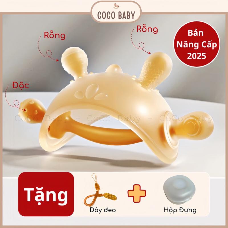    Tặng Hộp và Dây Đeo   Gặm nướu Silicon cầm tay cho bé 2 tháng 3 tháng dễ dàng hợp tác hơn 