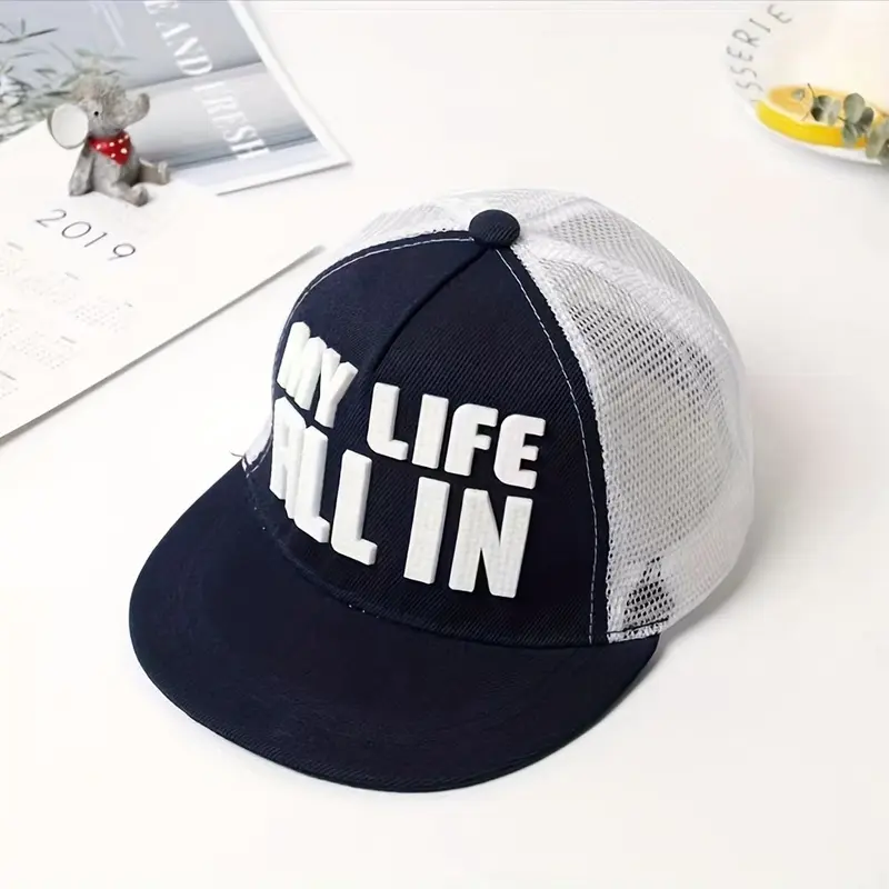 Mũ Lưới Thoáng Khí, Dành Cho Trẻ Em, Bé Trai Bé Gái, Phong Cách Hip Hop, Mũ Chống Nắng, Mũ Bóng Chày, Mũ Lưỡi Trai, Thích Hợp Cho Mùa Hè 2