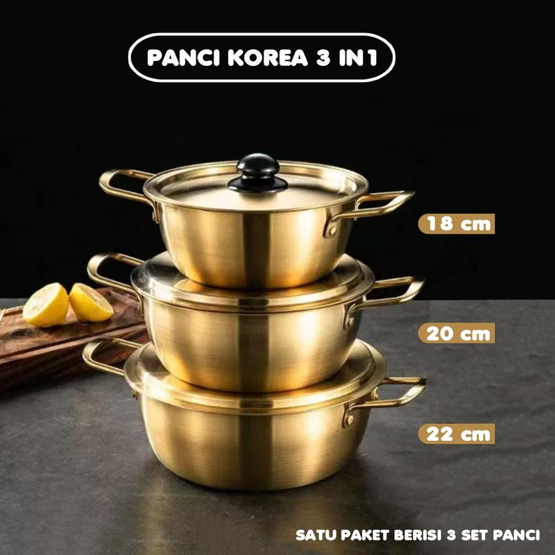 AVELINE Panci Ramyun Korea Ramen Gold Rameon 3 in 1 Stainless - Shop ...