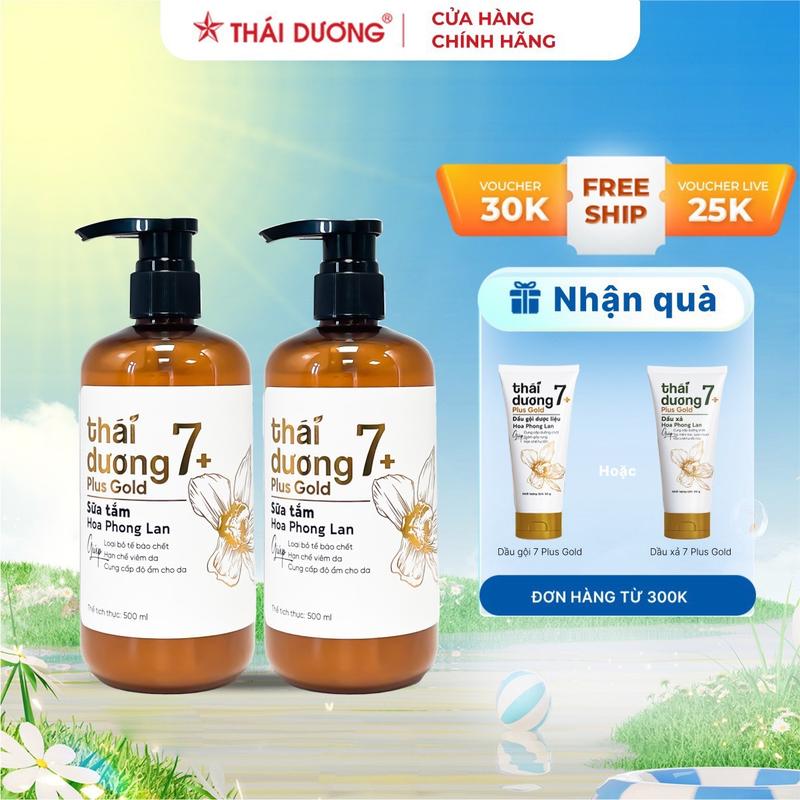 [Combo] Mua 2 Sữa tắm Thái Dương 7 Plus GOLD (Chai 500ml, Hoa Phong Lan) - Sao Thái Dương