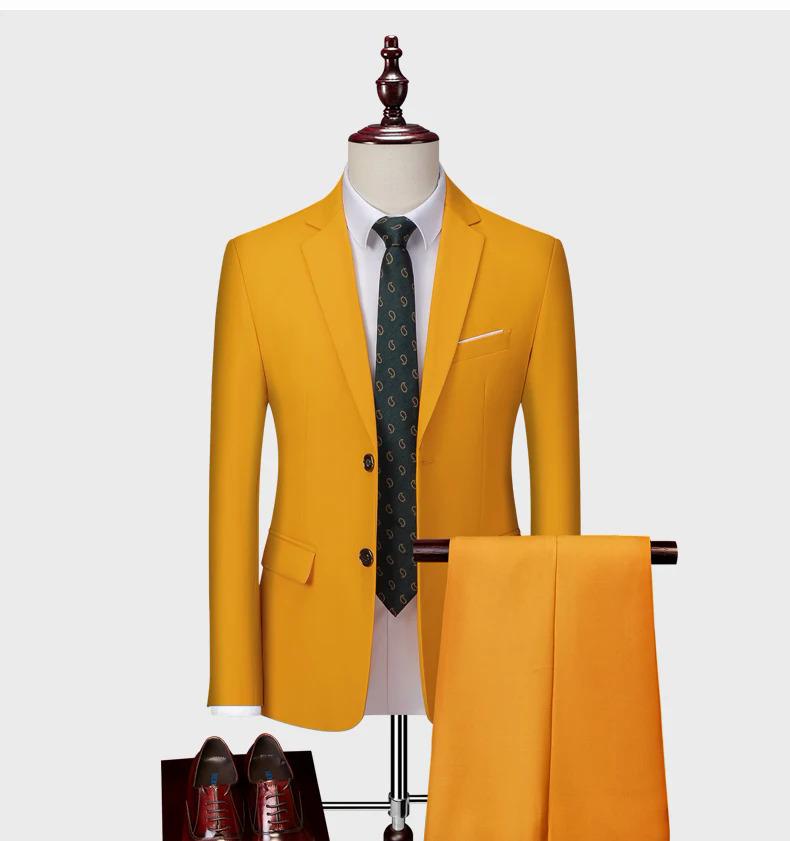 Product Introduction of (Jacket+Pants) Latest Men Suit Set Formal Blazers Slim Fit Business Tuxedo 2 Pcs Suit Groom's Wedding Dress Man Suit S-6XL 11