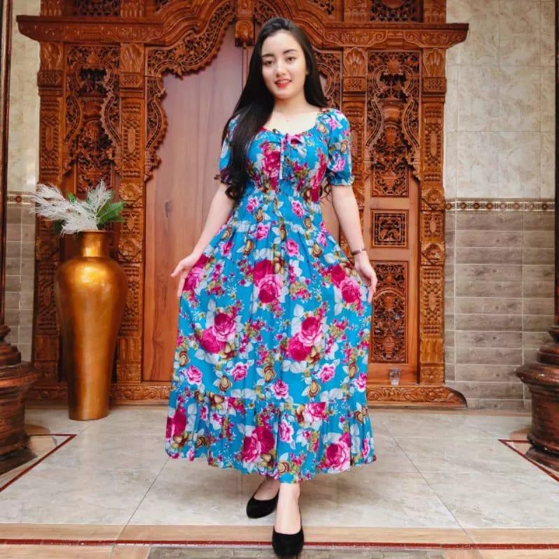 DRESS KERUT TALI DADA | DASTER BALI SANTAI KERUT KARET RAYON SUPER 5
