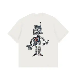 Onoma Katun Bangkok - Oversized Tshirt Scribbled Bot White - Kaos