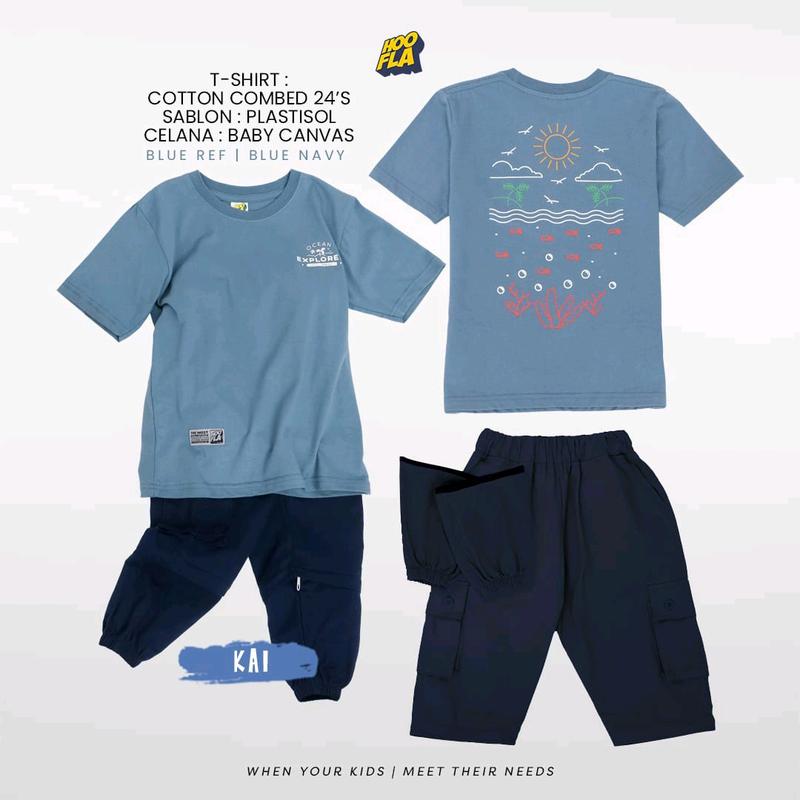 SETELAN BAJU ANAK LAKI LAKI SET OUTDOOR T-SHIRT JOGGER PANTS HOOFLA USIA 3-12 TAHUN HOOFLAKIDS Fashion Celana 3