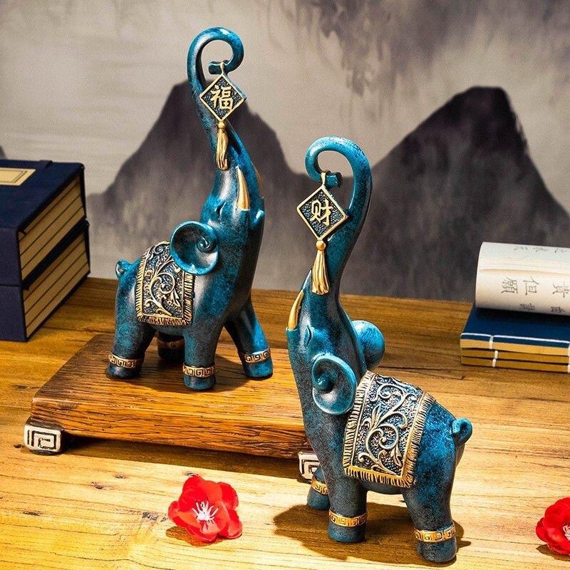 Bộ SP Tượng Voi Tài Lộc trang trí nhà cửa, trang trí tủ sách, kệ tivi, phong cách bắc âu, làm quà tân gia Decor Decor Phòng Đồng Phòng Khách