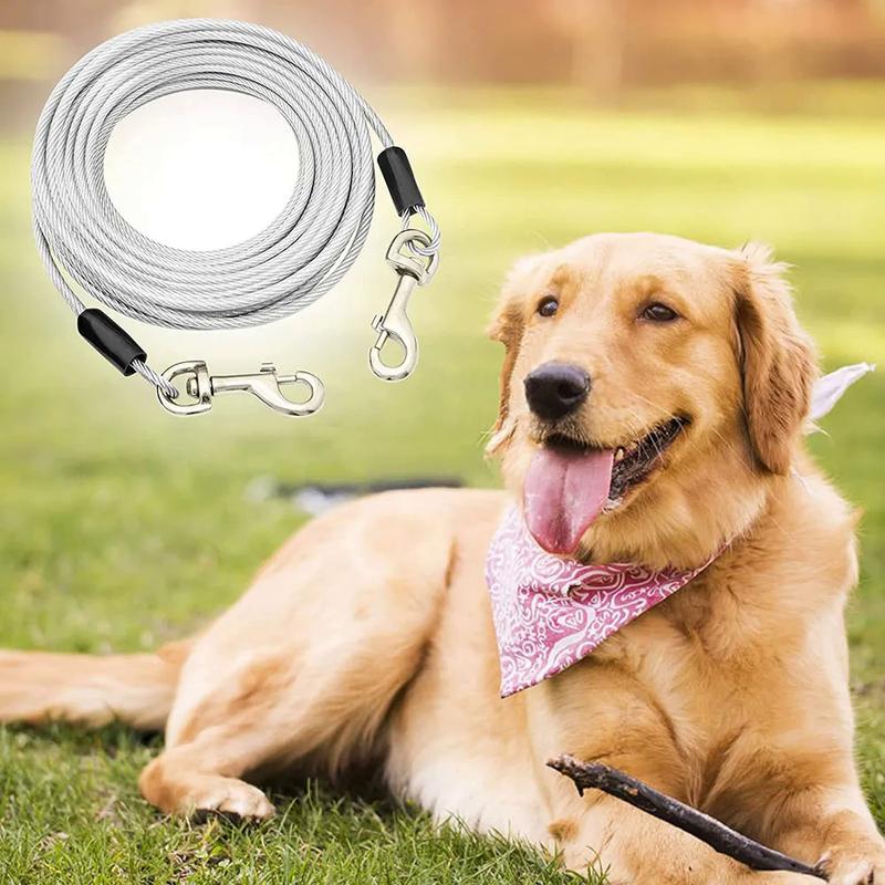 Product Introduction of Dog Tie Out Cable 3/5/10M Dog Runner For Yard Steel Wire Dog Leash With  Superior Clips Outdoor Dog Chains Large Dog Lead 1