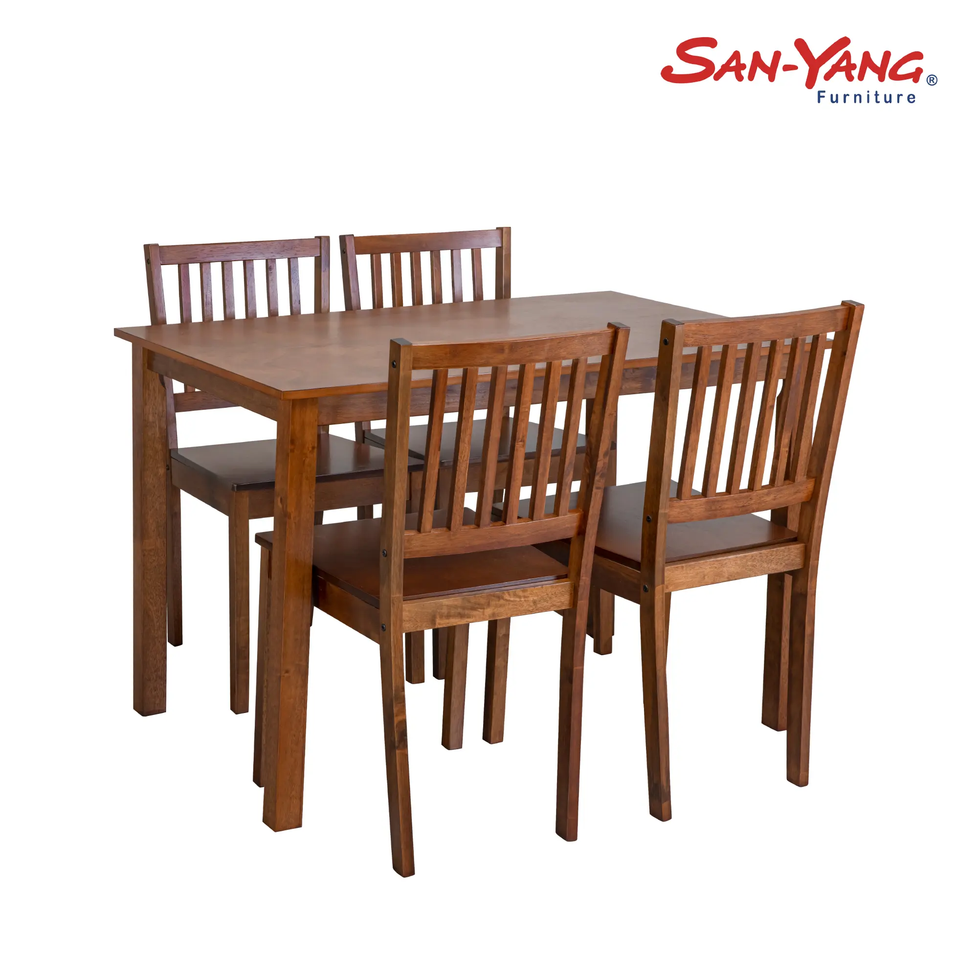 San-Yang Four Seater Dining Set 300184 Walnut