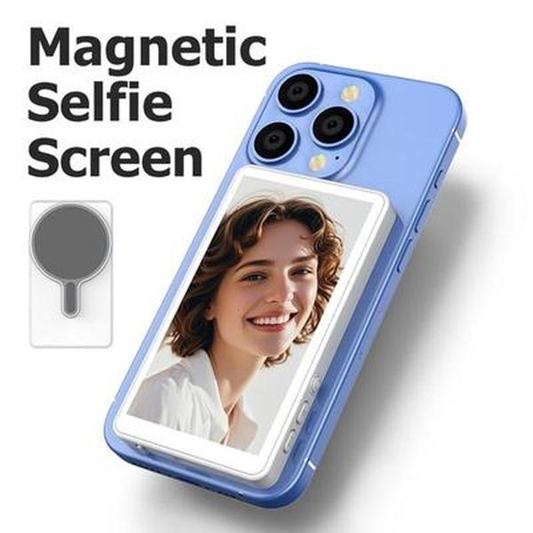 Magnetic Vlog Selfie Monitor - Wireless Screen Casting With Back Camera View For IPhone & Android