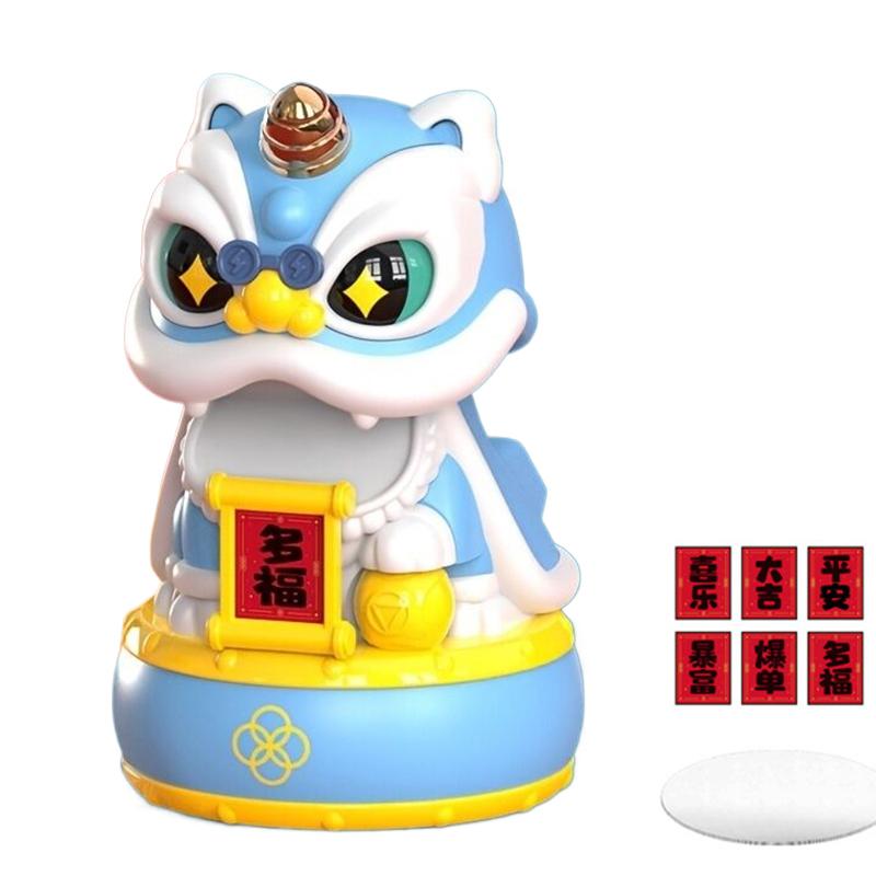 Product Introduction of Mascot Ornament Chinese Style Lucky Dancing Lion Model Solar Powered Home Decoration Holiday Gifts Bring Wealth Good Fortune Electronic Plastic 32