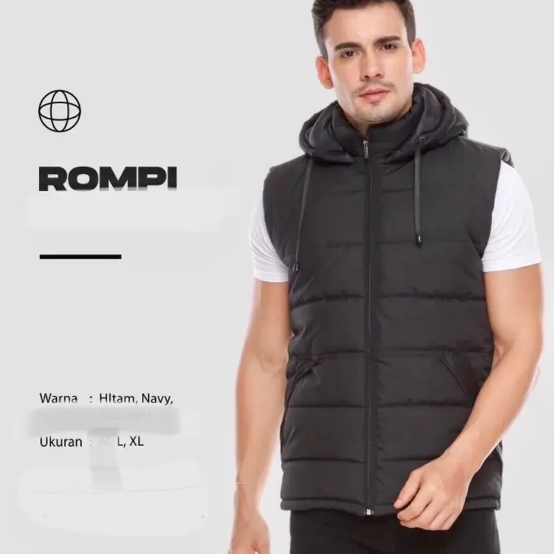 Rompi Pria Wanita Dewasa Polos 1 Warna Garis Hitam Navy Ukuran Size L XL Jaket Jacket Rompi Vest Bodyvest Mantel Motor Biker Bikers Bahan Soft Parasut Despo Dacron Tebal Lembut Pelindung Dada Anti Angin Furing Korea Polos Hitam Keren cuci kering size m bi 0