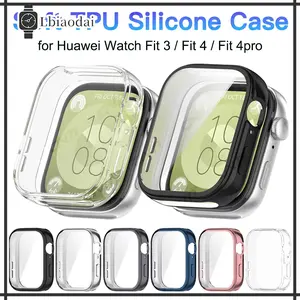 TPU Protective Case for Huawei Watch Fit 3 / Fit 4 / Fit 4pro Case Bumper Full Coverage Bumper Screen Protector Smart Watch Huawei Fit 3 / Fit 4 / Fit 4pro