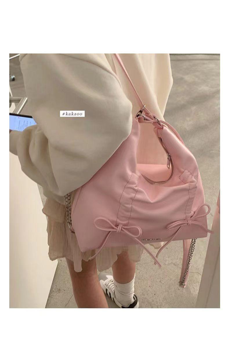 Product Introduction of Pleated Bowknot Backpack for Women 2024 New Trendy Fashion Sweet Tote Bag Casual Large Capacity Bag 13