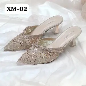 XHM 02 - Sendal pesta dua layer tali permata