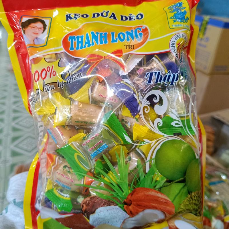 Kẹo dừa thập cẩm Thanh Long 500g Đặc sản Bến Tre Snack Thức Ăn Candy không đủ vị trái cây