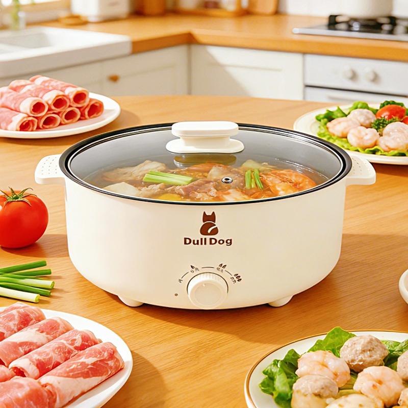 Gia dụng nồi nấu điện công suất lớn, nồi hấp đa năng, chảo điện công suất lớn, nồi lẩu điện không dính, công suất lớn 3.0L, hỏa lực 1500, hỏa lực 3 cấp có thể điều chỉnh, nồi đa năng có thể chiên, xào, hấp, nấu