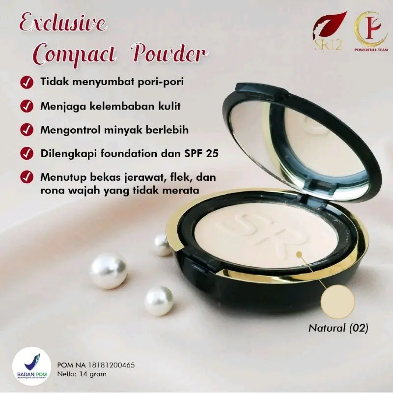 Bedak daily sr12 Anti luntur semakin berkeringat semakin glowing Compact Powder 2