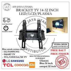 BRACKET TV 14-43 INCH LCD/ LED/ PLASMA TV BESI VESA 25X25 PENYANGGA TV BREKET TV BRAKET TV