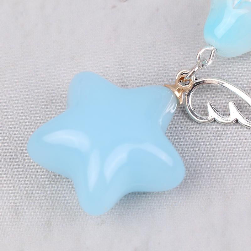 Product Introduction of Retro Cute Jelly Star Charm Keychain Handmade Pink And Blue Y2K Matching Keychain CCD Pendant Phone Chain 26