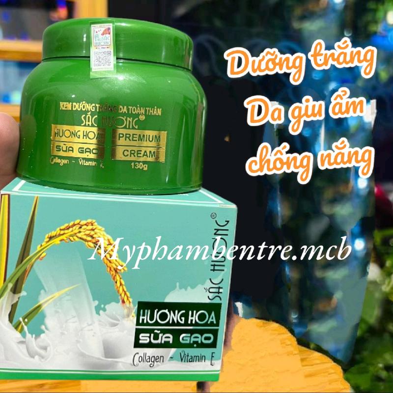  kem body sắc hương trắng da sữa gạo collagen 130g 