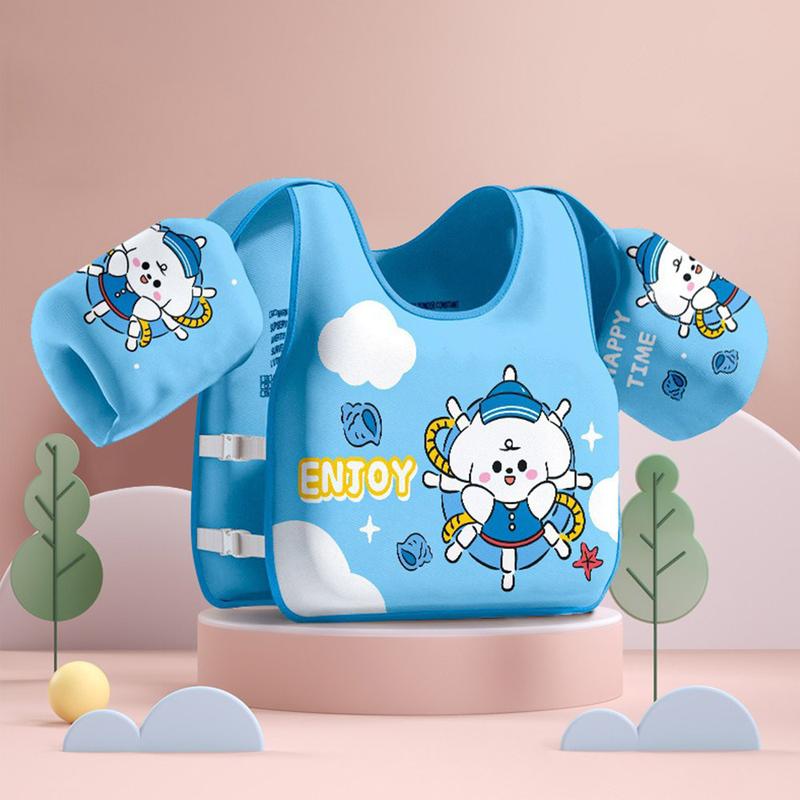 Product Introduction of Creative Float Summer Kids Swim Vest Airless Water Play Child Buoyancy Vest Cartoon Adjustable Swim Arm Ring Baby 24