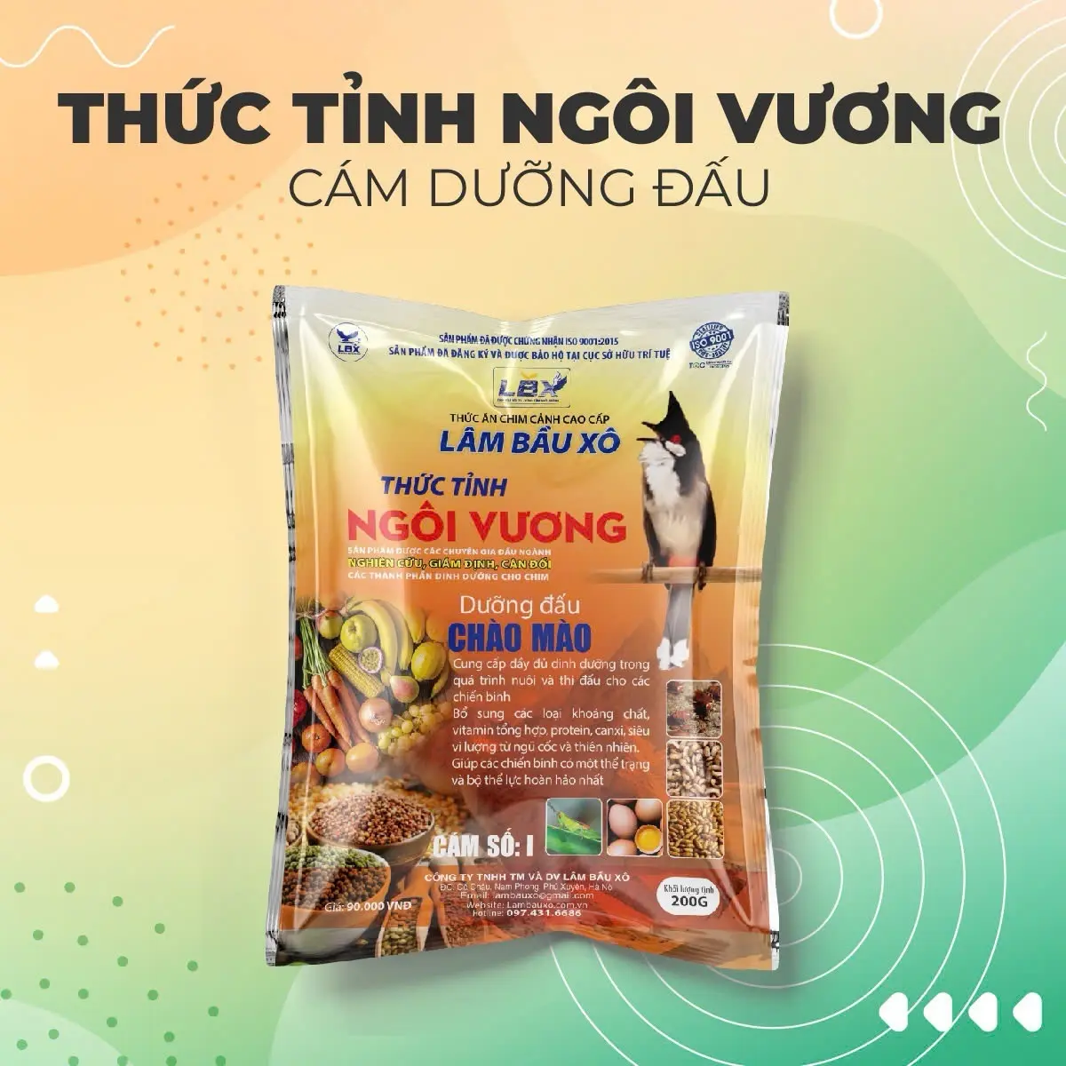 Cám Thức Tỉnh Ngôi Vương- Cám Số 1 -  Cám Chim Chào Mào Dưỡng Đấu Lâm Bầu Xô 200gr