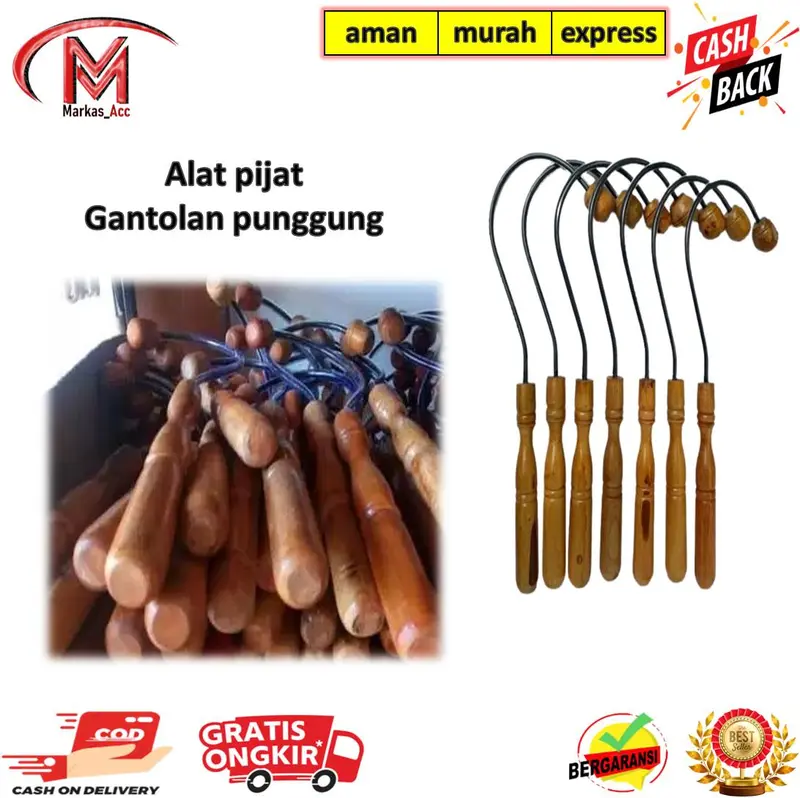 Alat Pijat kayu (Gantolan Punggung) - Alat Pijat gantol tradisional Meringankan Terapi Tubuh 0