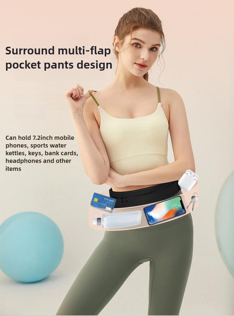 Product Introduction of Z Running waist bag, mobile phone bag, women's outdoor morning running water bottle bag, waist belt, men's waterproof invisible sports fitness close fitting equipment 2