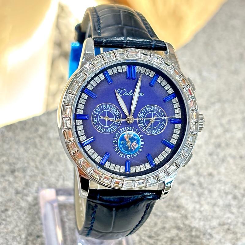 Đồng Hồ Cơ Nam DULUNWE Watch Vua Đồng Hồ Hai Viền Đá Kim Cương Đa Công Năng Sang Trọng Độc Đáo Size 43mm Đeo Tay
