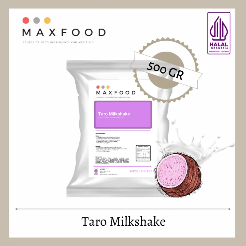 Taro Milkshake Powder Drink / Bubuk Serbuk Minuman Rasa Talas 500 GR 0