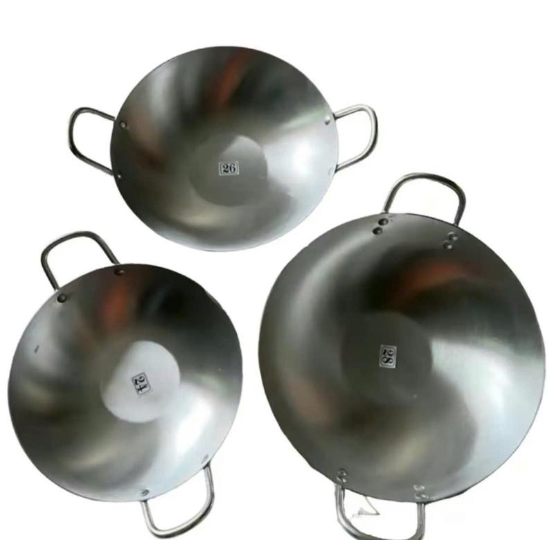 Bộ 3 Cái Chảo Nhôm Bóng Size 24cm 26cm 28cm Chảo Nhôm Lòng Sâu Quay Tán Đinh 2