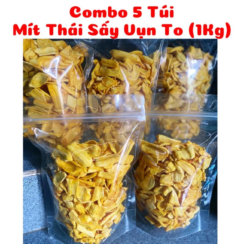 Combo 5 Túi Mít Thái Sấy Khô loại Vụn To (1Kg)  - đóng gói moi túi 200g bằng túi zipper 2 mặt trong Ăn Vặt