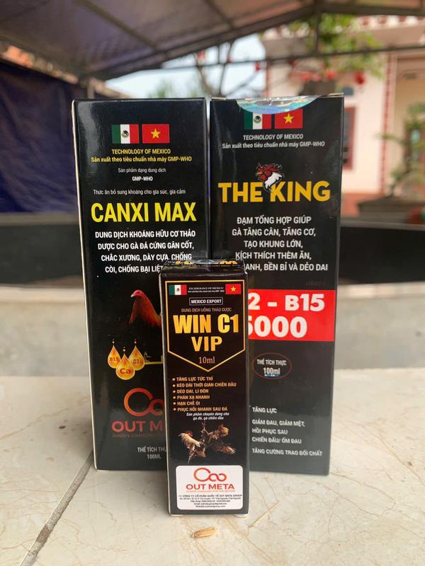 Combo Canxi  Max + The King ( tặng 01 lọ win c1 + 1 bổ nội tạng) giúp nuôi gà mỹ mãn. Bổ gân gối, hừng máu, nơ hông vai... Giúp gà sung căn bền bỉ 5