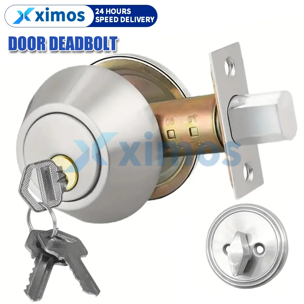 Xximos Stainless Steel Deadbolt Door Lock for House Wooden Door with Copper Core and Keys
